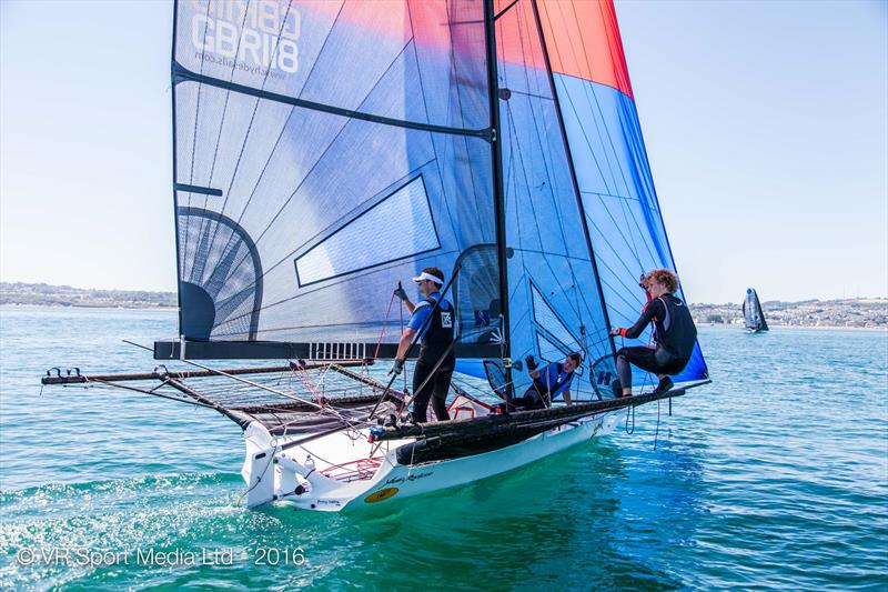 18ft Skiff Nationals at Paignton final day photo copyright VR Sport Media taken at Paignton Sailing Club and featuring the 18ft Skiff class