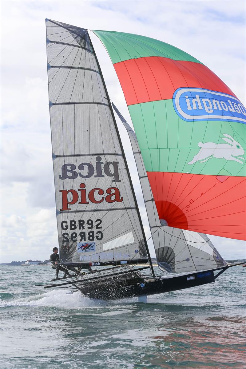 18ft Skiff Grand Prix at Sandbanks photo copyright Phil Jackson / www.harbourviewphotography.com taken at Parkstone Yacht Club and featuring the 18ft Skiff class