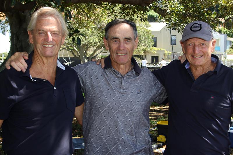 Terry and Kim McDell, the last NZers to win the title (1974) with David Porter the man they beat, who was on hand today to present the blue ribbon in the 18ft Skiff JJ Giltinan Championship - photo © Frank Quealey