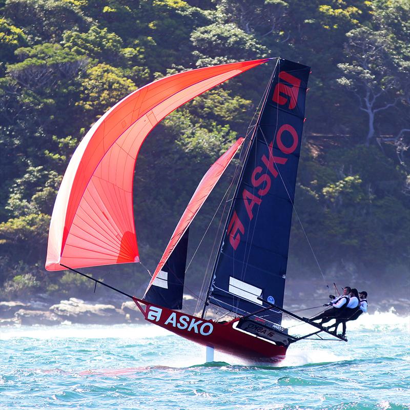 The crew drive Asko Appliances hard during the JJs photo copyright Frank Quealey taken at Australian 18 Footers League and featuring the 18ft Skiff class