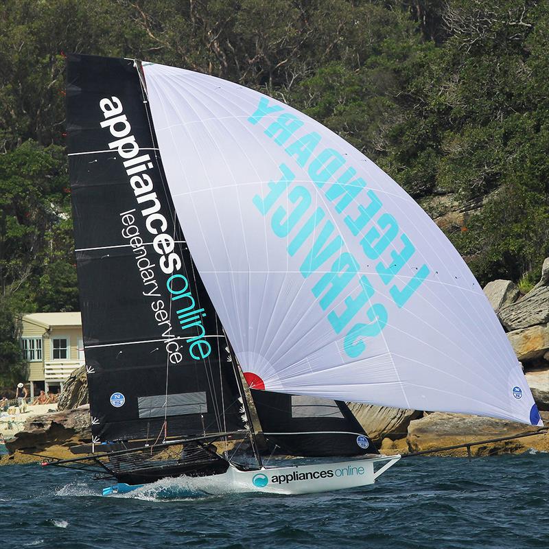 Appliancesonline.com.au had second place in her keeping before a costly capsize on the final run during 18ft Skiff Spring Championship Race 4 photo copyright Frank Quealey taken at Australian 18 Footers League and featuring the 18ft Skiff class