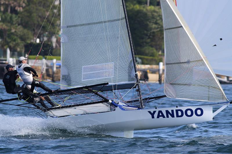 Yandoo leads the points table after 18ft Skiff NSW Championship race 3 photo copyright Frank Quealey taken at Australian 18 Footers League and featuring the 18ft Skiff class