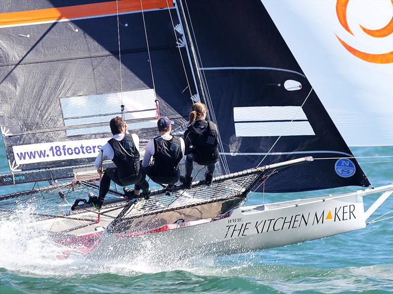 The Kitchen Maker-Caesarstone didn't have the best day but finished third overall in the 18ft Skiff Australian Championship photo copyright Frank Quealey taken at Australian 18 Footers League and featuring the 18ft Skiff class