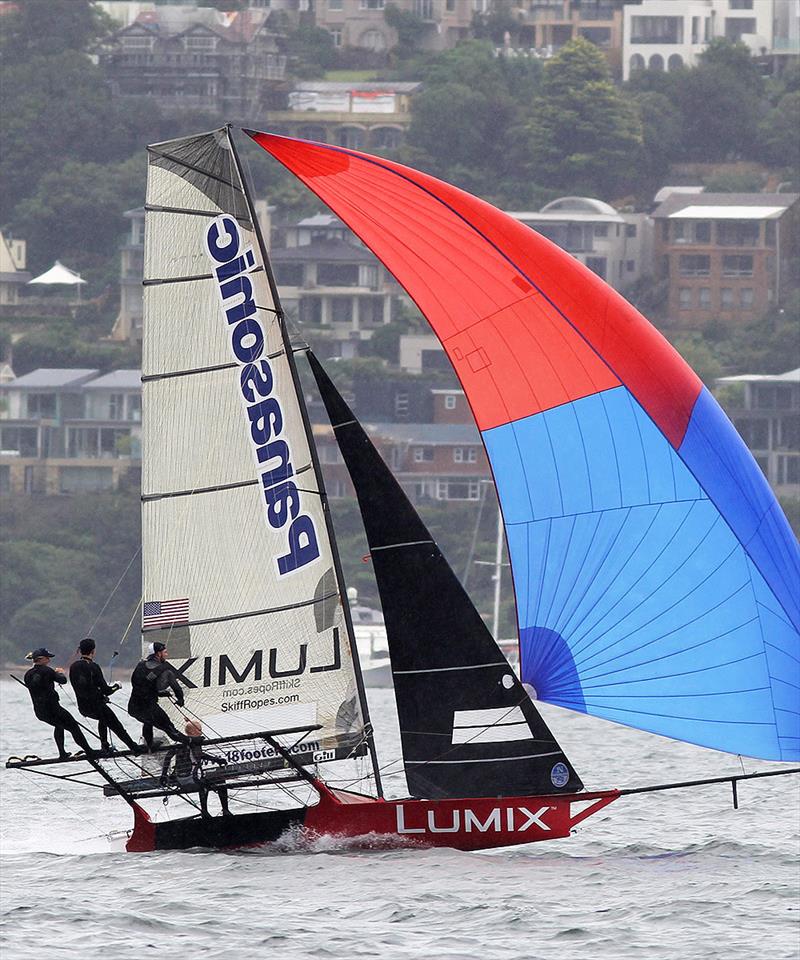 Katie Love was joined in Panasonic Lumix by her female crew member, Lisette Witen during the 18ft Skiff Queen of the Harbour photo copyright Frank Quealey taken at Australian 18 Footers League and featuring the 18ft Skiff class