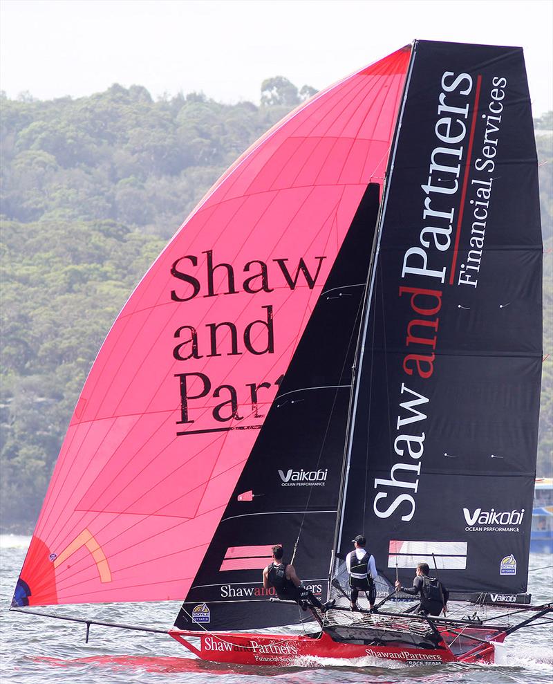 Another consistent performance keeps defending champion Shaw and Partners team in contention to retain the title on day 4 of the 18ft Skiff Australian Championship photo copyright Frank Quealey taken at Australian 18 Footers League and featuring the 18ft Skiff class