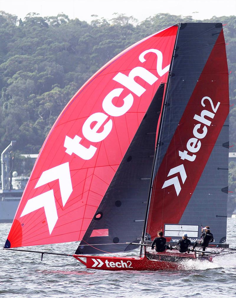 Tech2 heads for victory during the Australian Championship photo copyright Frank Quealey taken at Australian 18 Footers League and featuring the 18ft Skiff class