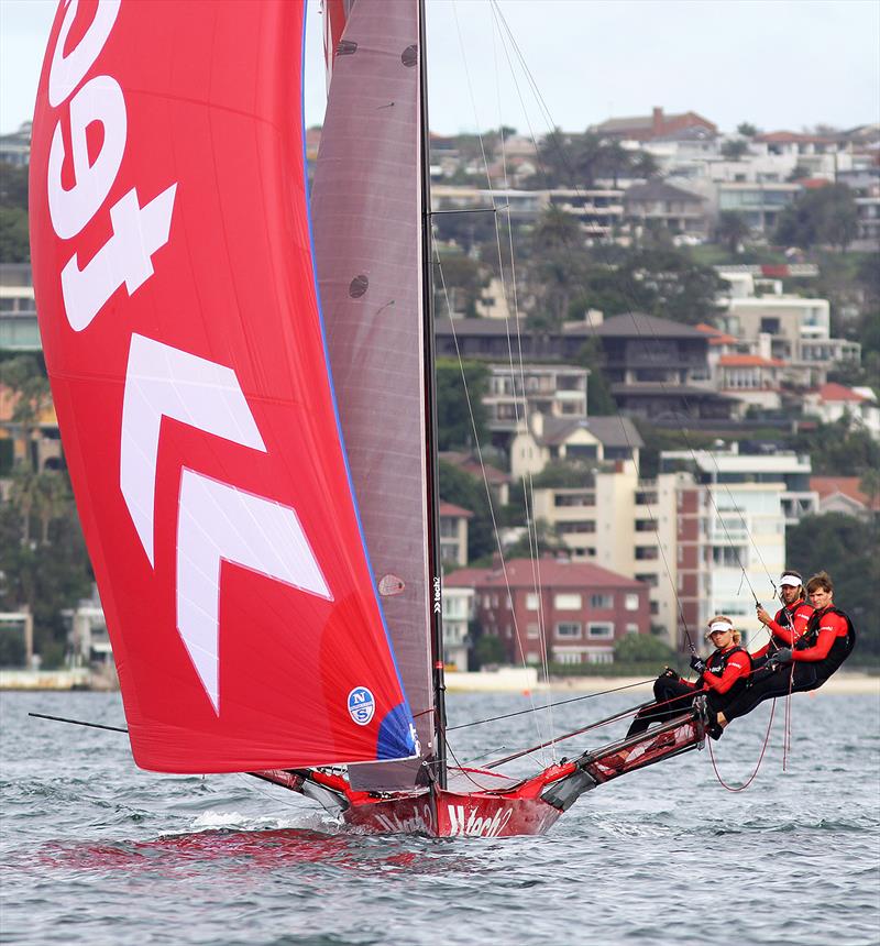 tech2 on day 3 the 2020 18ft Skiff JJ Giltinan Championship photo copyright Frank Quealey taken at Australian 18 Footers League and featuring the 18ft Skiff class
