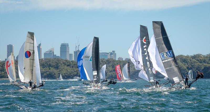 Races 6 & 7 on day 4 the 2020 18ft Skiff JJ Giltinan Championship photo copyright Michael Chittenden taken at Australian 18 Footers League and featuring the 18ft Skiff class