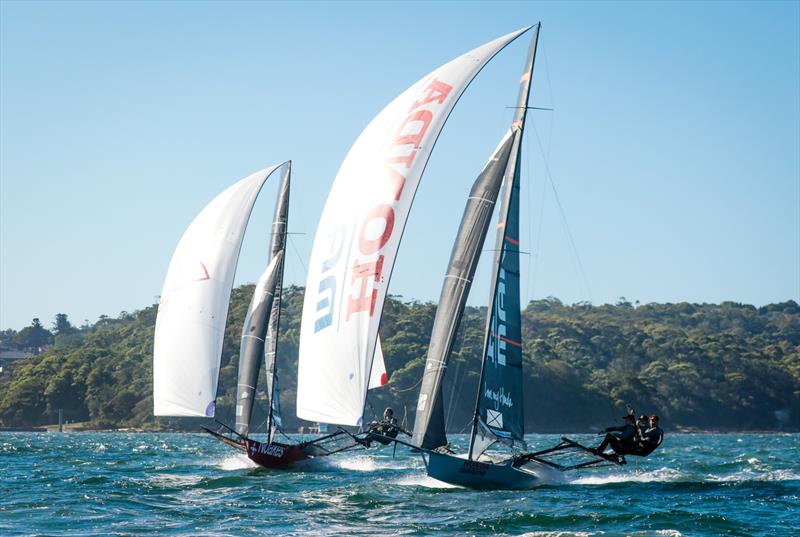 Races 6 & 7 on day 4 the 2020 18ft Skiff JJ Giltinan Championship photo copyright Michael Chittenden taken at Australian 18 Footers League and featuring the 18ft Skiff class