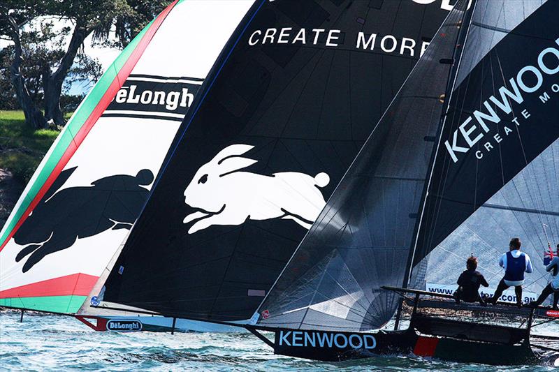 Famous 'rabbit' logo of the South Sydney Rugby League team was well represented in the 18s just a few years ago photo copyright Frank Quealey taken at Australian 18 Footers League and featuring the 18ft Skiff class