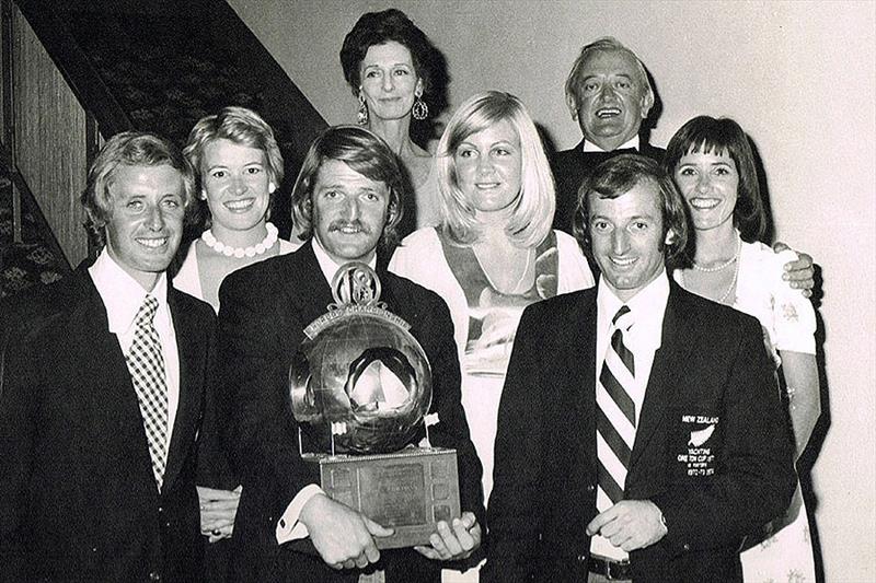 New Zealand's 18ft Skiff Racing Record: 1974, Travelodge New Zealand winning crew photo copyright Archive taken at Australian 18 Footers League and featuring the 18ft Skiff class