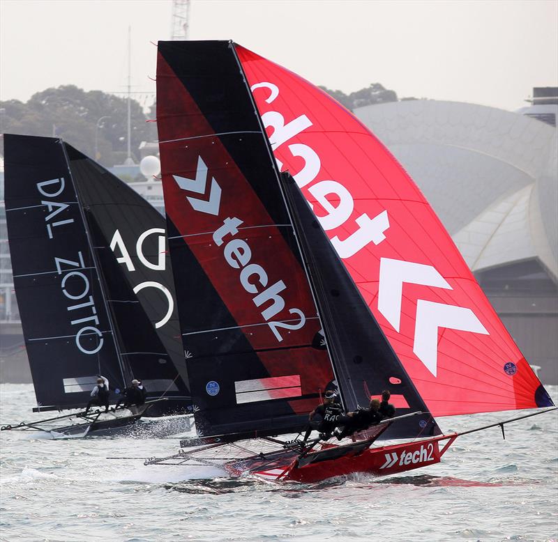 tech2 leading Dal Zotto photo copyright Frank Quealey taken at Australian 18 Footers League and featuring the 18ft Skiff class