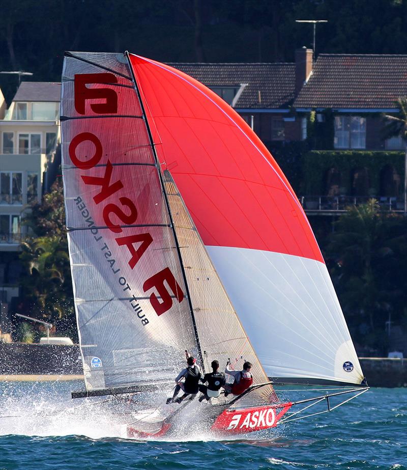 Typical Ashley-Jones action in Asko Appliances photo copyright Frank Quealey taken at Australian 18 Footers League and featuring the 18ft Skiff class