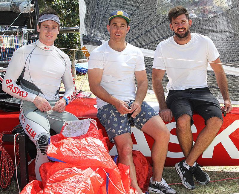 Marcus Ashley-Jones with Jeronimo Harrison (left) and Seve Jarvin (right) at the 2017 JJs - photo © Frank Quealey