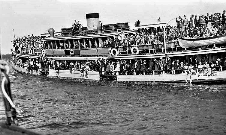 Karrabee during the 1950 JJ Giltinan world Championship photo copyright Archive taken at Australian 18 Footers League and featuring the 18ft Skiff class