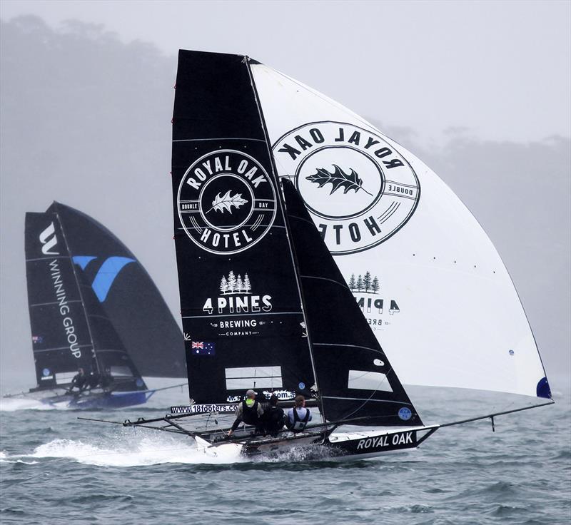 The Oak Double Bay-4 Pines and Winning Group, two of the main challengers for the 2020-2021 NSW Championship title photo copyright Frank Quealey taken at Australian 18 Footers League and featuring the 18ft Skiff class