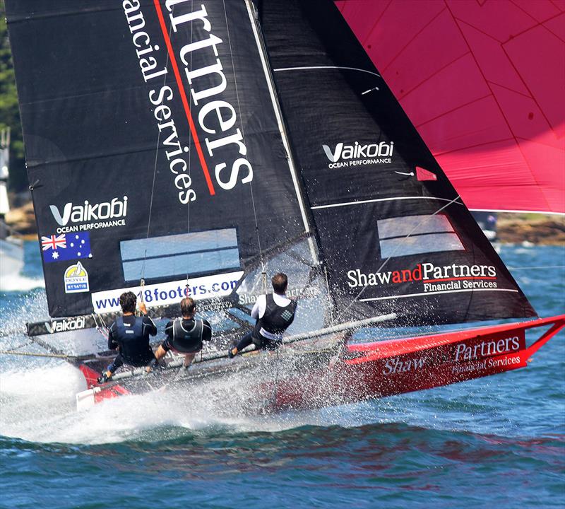 The young Shaw and Partners Financial Services team made a good recovery after a slow start to 18ft Skiff NSW Championship Race 3 photo copyright Frank Quealey taken at Australian 18 Footers League and featuring the 18ft Skiff class