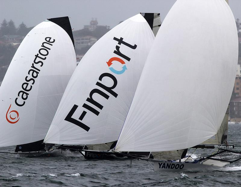 Racing was close all day in races 4 & 5 of the 18ft Skiff Australian Championship photo copyright Frank Quealey taken at Australian 18 Footers League and featuring the 18ft Skiff class