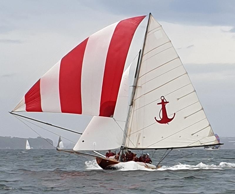 YENDYS on a North East spinnaker run during the Australian Historical 18s Championship photo copyright Wayne G taken at Sydney Flying Squadron and featuring the 18ft Skiff class
