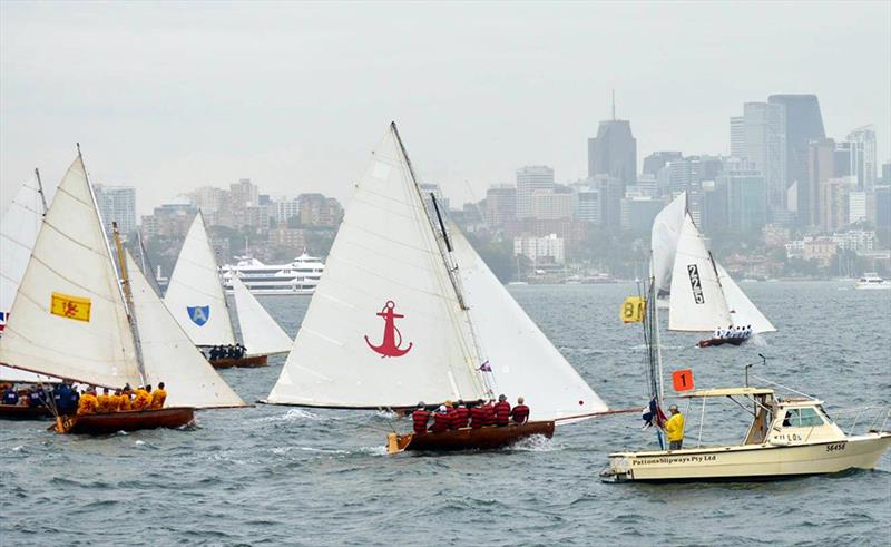 The start of last Saturday's race at the Australian Historical 18s Championship photo copyright MVS taken at Sydney Flying Squadron and featuring the 18ft Skiff class