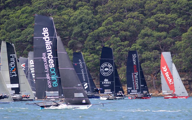 18ft Skiff JJ Giltinan Championship day 1: tech2 wins the start photo copyright Frank Quealey taken at Australian 18 Footers League and featuring the 18ft Skiff class