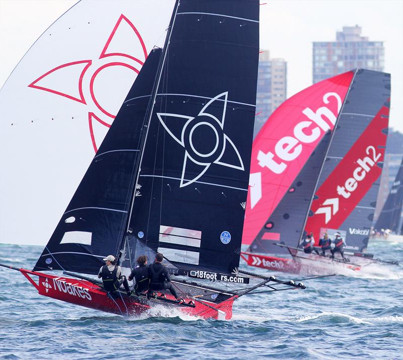 18ft Skiff JJ Giltinan Championship day 6: Battle for the early lead photo copyright Frank Quealey taken at Australian 18 Footers League and featuring the 18ft Skiff class