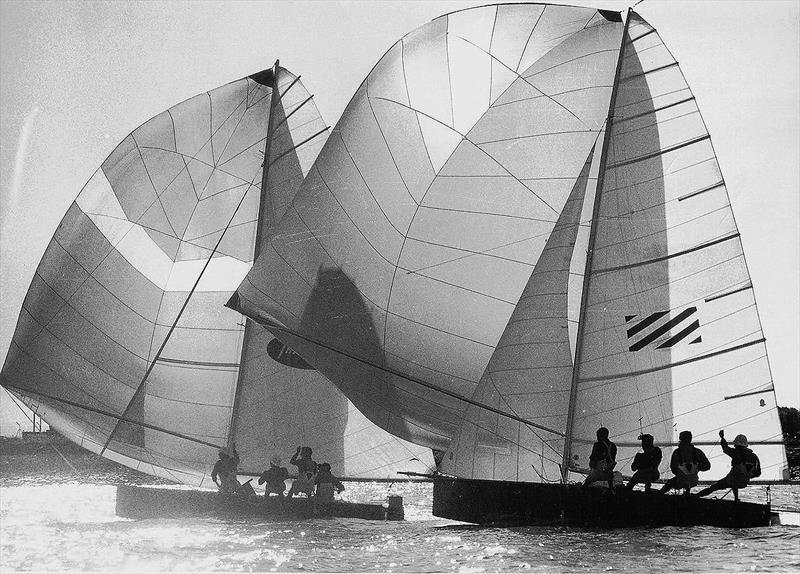 TraveLodge and Willie B on the Brisbane River in 1969 photo copyright Archive taken at  and featuring the 18ft Skiff class