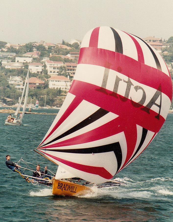 Bradmill under spinnaker in a SE breeze photo copyright Archive taken at Australian 18 Footers League and featuring the 18ft Skiff class