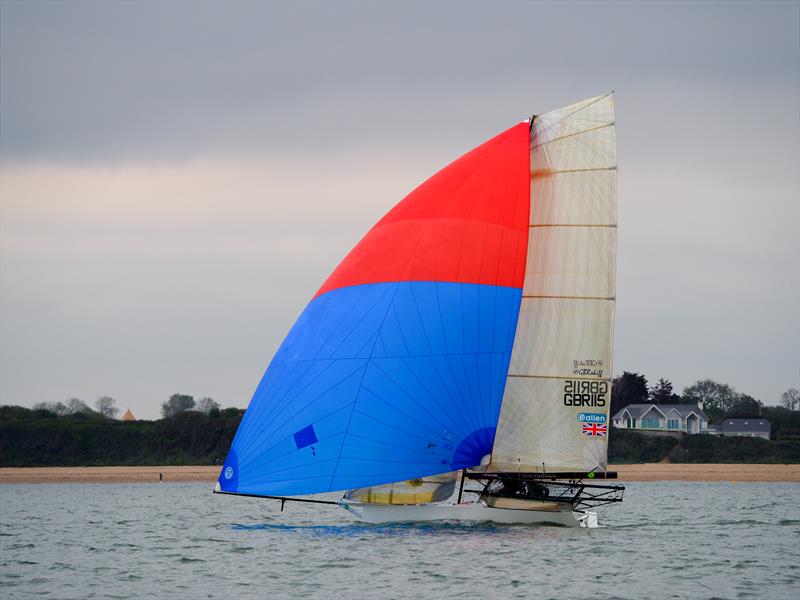 UK 18ft Skiff Solent Grand Prix Series Round 3 photo copyright Kate Sullivan taken at Calshot Sailing Club and featuring the 18ft Skiff class