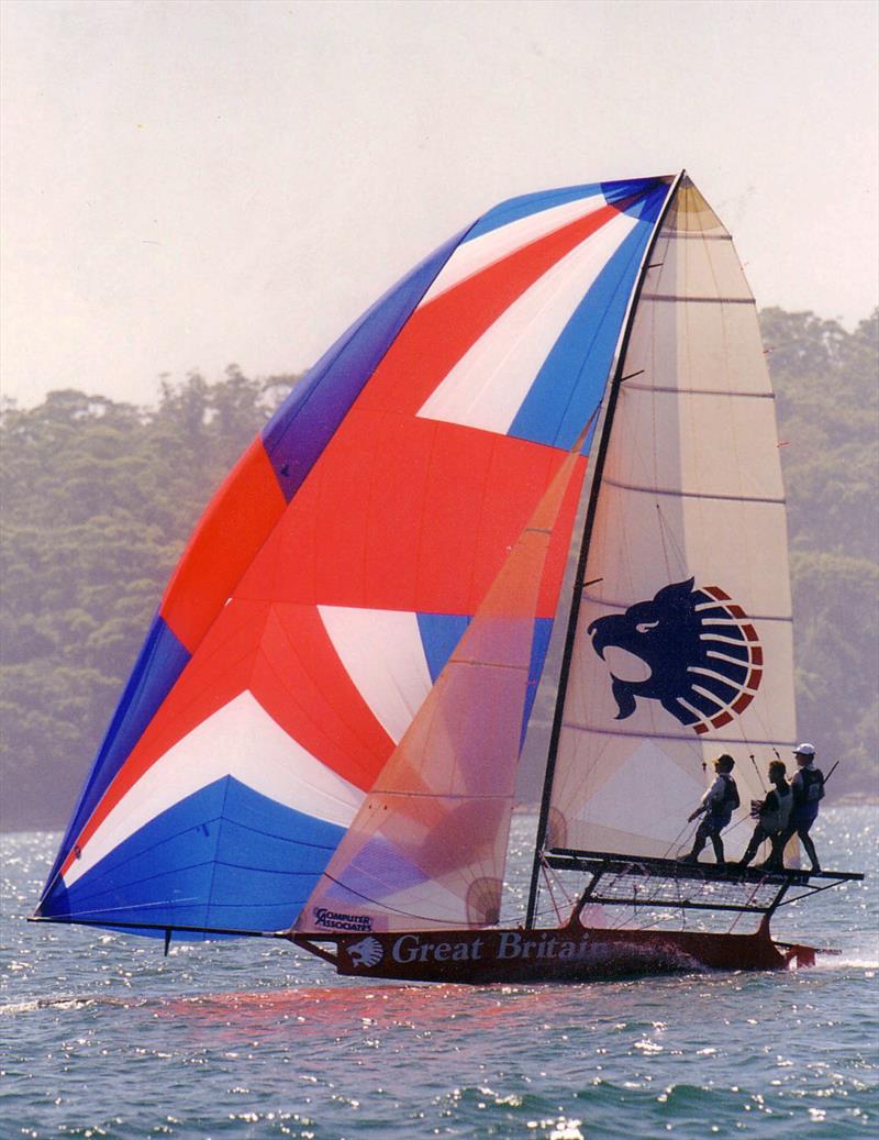 The British 18 Footer Challenge: Tim Robinson's Great Britain skiff at the 2000 JJs photo copyright Frank Quealey taken at Australian 18 Footers League and featuring the 18ft Skiff class