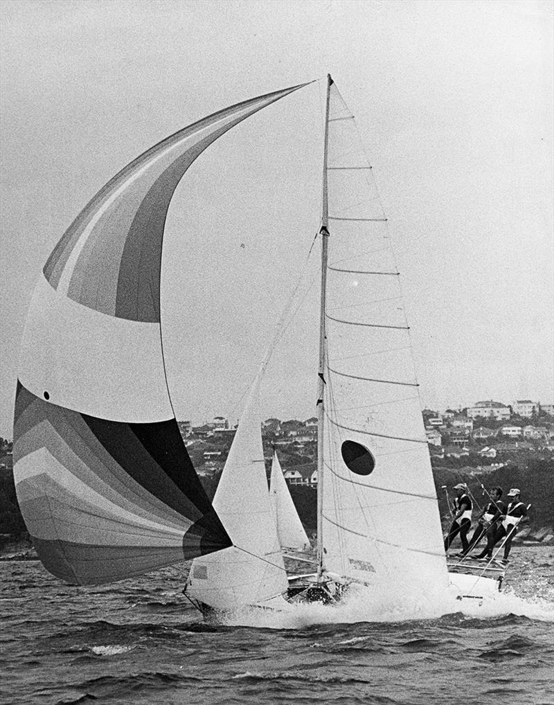 Yandoo (ex Color 7 skiff) in the 1980-81 season photo copyright Archive taken at Australian 18 Footers League and featuring the 18ft Skiff class