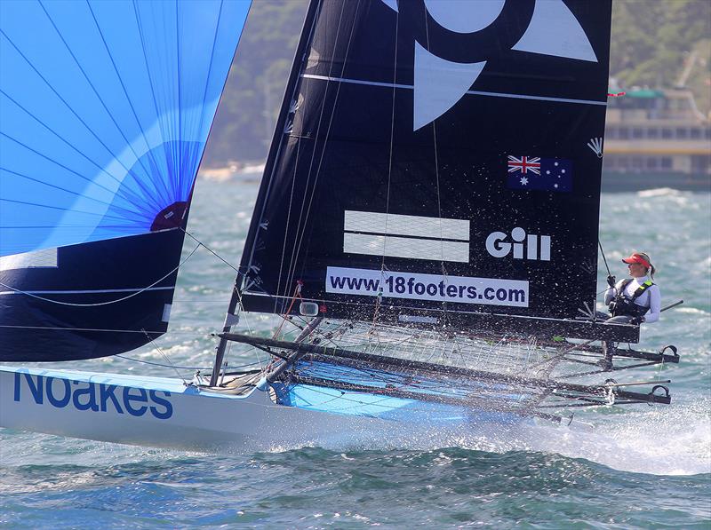 Yvette Heritage and Noakes Blue photo copyright Frank Quealey taken at Australian 18 Footers League and featuring the 18ft Skiff class