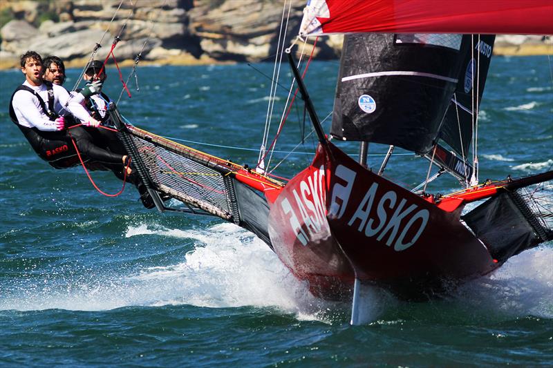 Asko Appliances crew took out Race 5 in brilliant sailing conditions -  NSW Championship, January 21, 2018 photo copyright Frank Quealey taken at Australian 18 Footers League and featuring the 18ft Skiff class