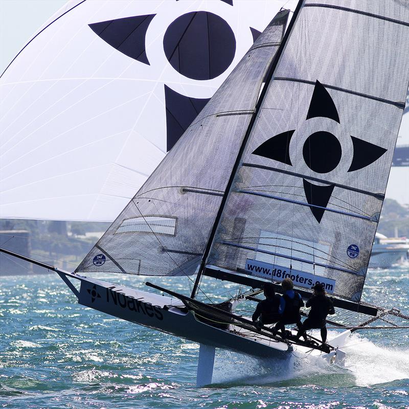 Noakes Youth shows top speed to finish 3rd in Race 4 -  NSW Championship, January 21, 2018 photo copyright Frank Quealey taken at Australian 18 Footers League and featuring the 18ft Skiff class