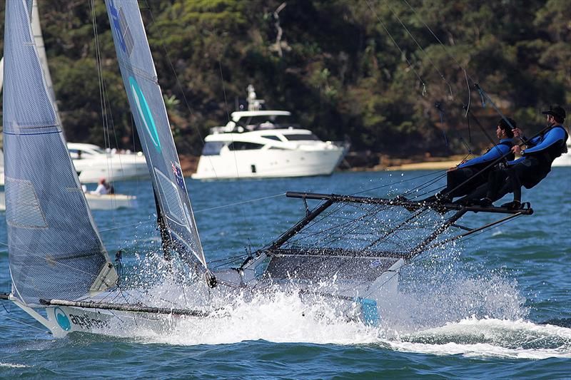 Appliancesonline produces a blistering finish to Race 4 - 18ft Skiffs: Australian Championship 2018 photo copyright Frank Quealey taken at Australian 18 Footers League and featuring the 18ft Skiff class