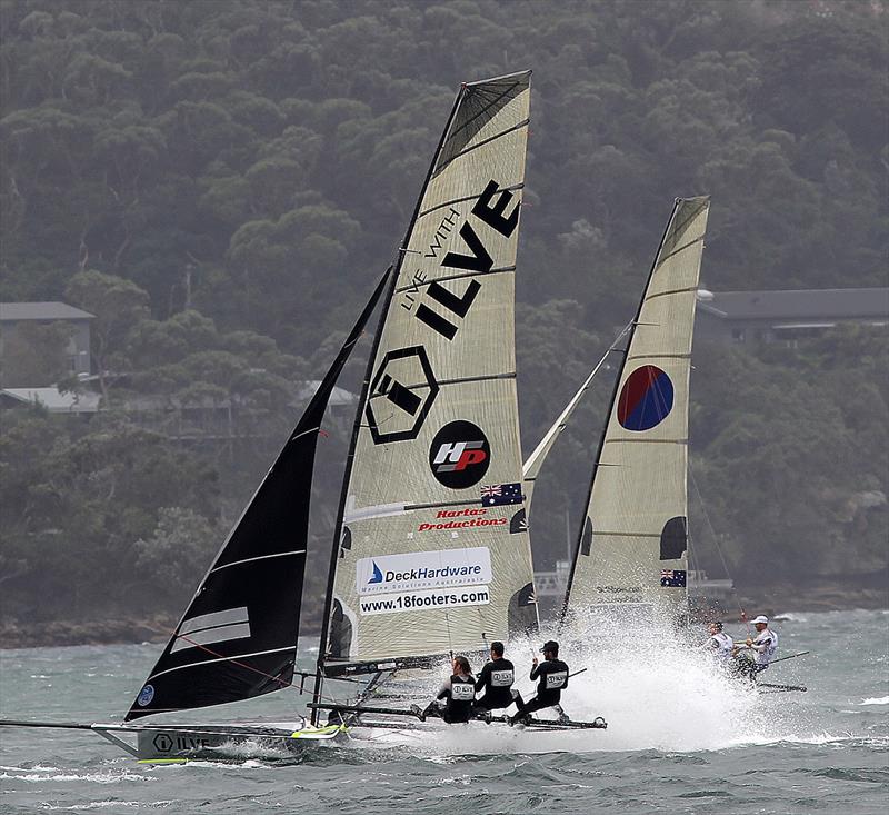 Ilve and Yandoo on the two-sail reach to the bottom mark - Race 2, JJ Giltinan 18ft Skiff Championship, Sydney, March 4, 2018 - photo © Frank Quealey