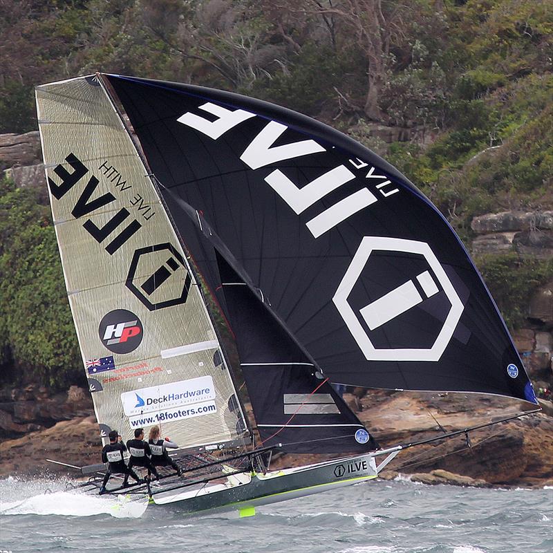 Ilve at top speed down the final run to Obelisk - Race 2, JJ Giltinan 18ft Skiff Championship, Sydney, March 4, 2018 - photo © Frank Quealey
