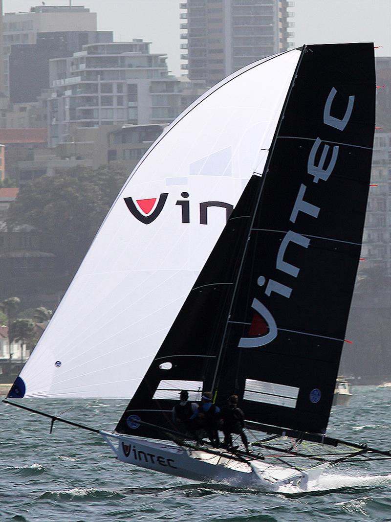 Vintec was in the leading group throughout the race photo copyright Frank Quealey taken at  and featuring the 18ft Skiff class