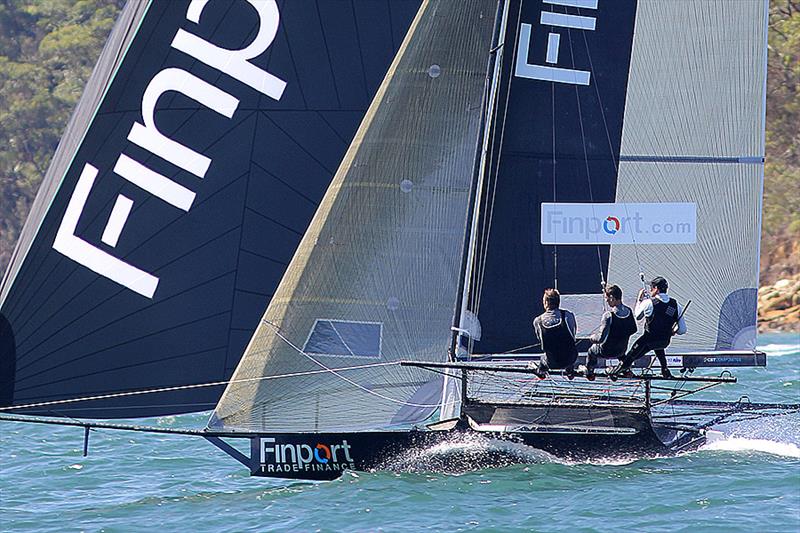 Finport Finance showed she could be the boat to beat in the NSW Championship after a remarkable recovery photo copyright Frank Quealey taken at Australian 18 Footers League and featuring the 18ft Skiff class