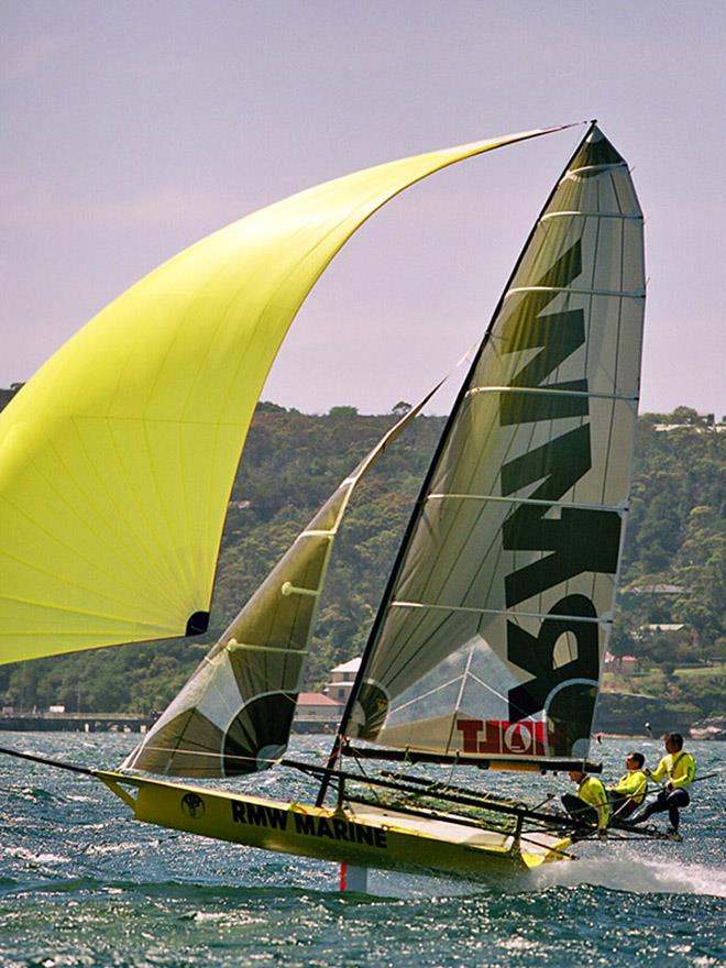 UKs Rob Greenhalgh was a spectacular winner of the 2004 Giltinan Championship in RMW Marine photo copyright Frank Quealey taken at Australian 18 Footers League and featuring the 18ft Skiff class