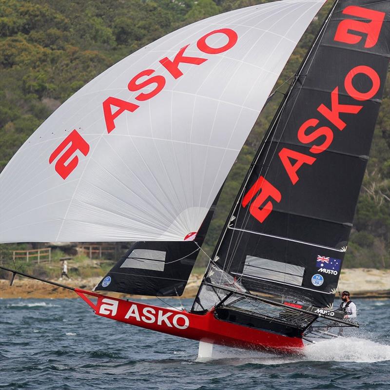 NSW 18ft Skiff champion Asko Appliances heads for the finish line - 2019 NSW 18ft Skiff Championship photo copyright Frank Quealey taken at Australian 18 Footers League and featuring the 18ft Skiff class