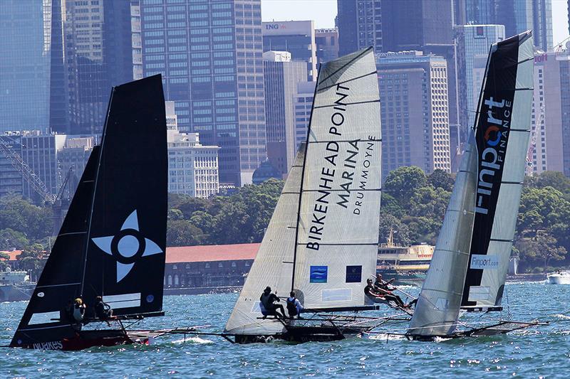 Birkenhead Point Marina's first race under new colours photo copyright Frank Quealey taken at Australian 18 Footers League and featuring the 18ft Skiff class