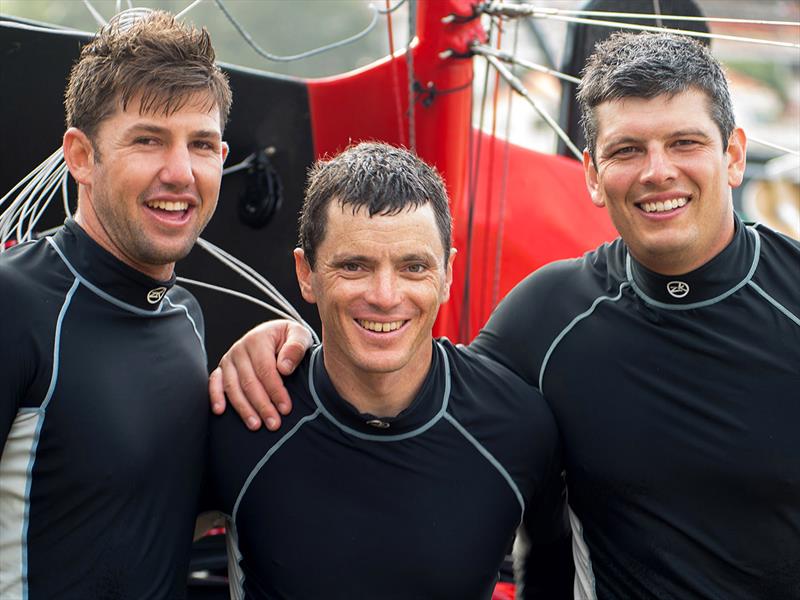 The all-conquering team of Seve Jarvin, Scott Babbage and Peter Harris on Gotta Love It 7 in 2012-2013 - JJ Giltinan Championship photo copyright Frank Quealey taken at Australian 18 Footers League and featuring the 18ft Skiff class