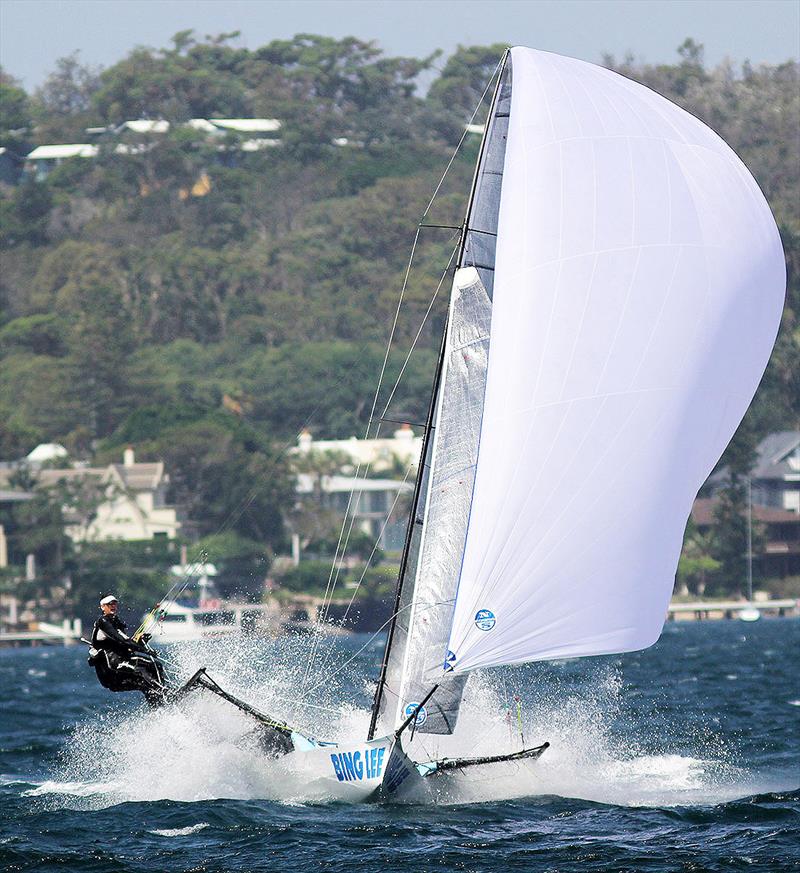 Bing Lee chased hard all day to finish in second place - JJ Giltinan Championship photo copyright Frank Quealey taken at Australian 18 Footers League and featuring the 18ft Skiff class
