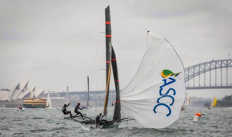 ASCC did much of the leading in 2018 and 2019 JJ Giltinans, including having to get out the course map when leading in their first race in 2018 - 18ft skiffs, Sydney - photo © Michael Chittenden