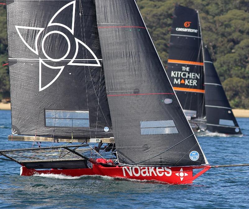 The Kitchen Maker-Caesarstone leads Noakesailing on the final windward lap of the course photo copyright Frank Quealey taken at Australian 18 Footers League and featuring the 18ft Skiff class