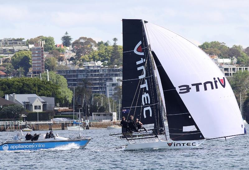 Vintec is the centre of attention for the livetsreaming video team on Sydney Harbour - photo © Frank Quealey