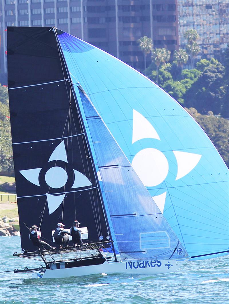 Noakles Blue, skippered by Yvette Heritage photo copyright Frank Quealey taken at Australian 18 Footers League and featuring the 18ft Skiff class