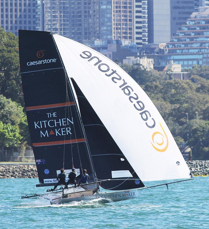 The Kitchen Maker-Caesarstone was below her best, from the back mark, in the Spring Championship photo copyright Frank Quealey taken at Australian 18 Footers League and featuring the 18ft Skiff class