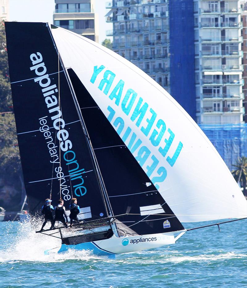 Appliancesonline.com.au showing the form which won her the Spring Championship - 18ft Skiff NSW Championship 2019 photo copyright Frank Quealey taken at Australian 18 Footers League and featuring the 18ft Skiff class